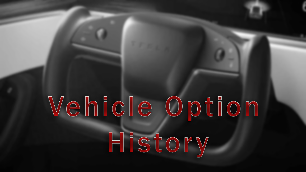 Tesla Venicle Option History